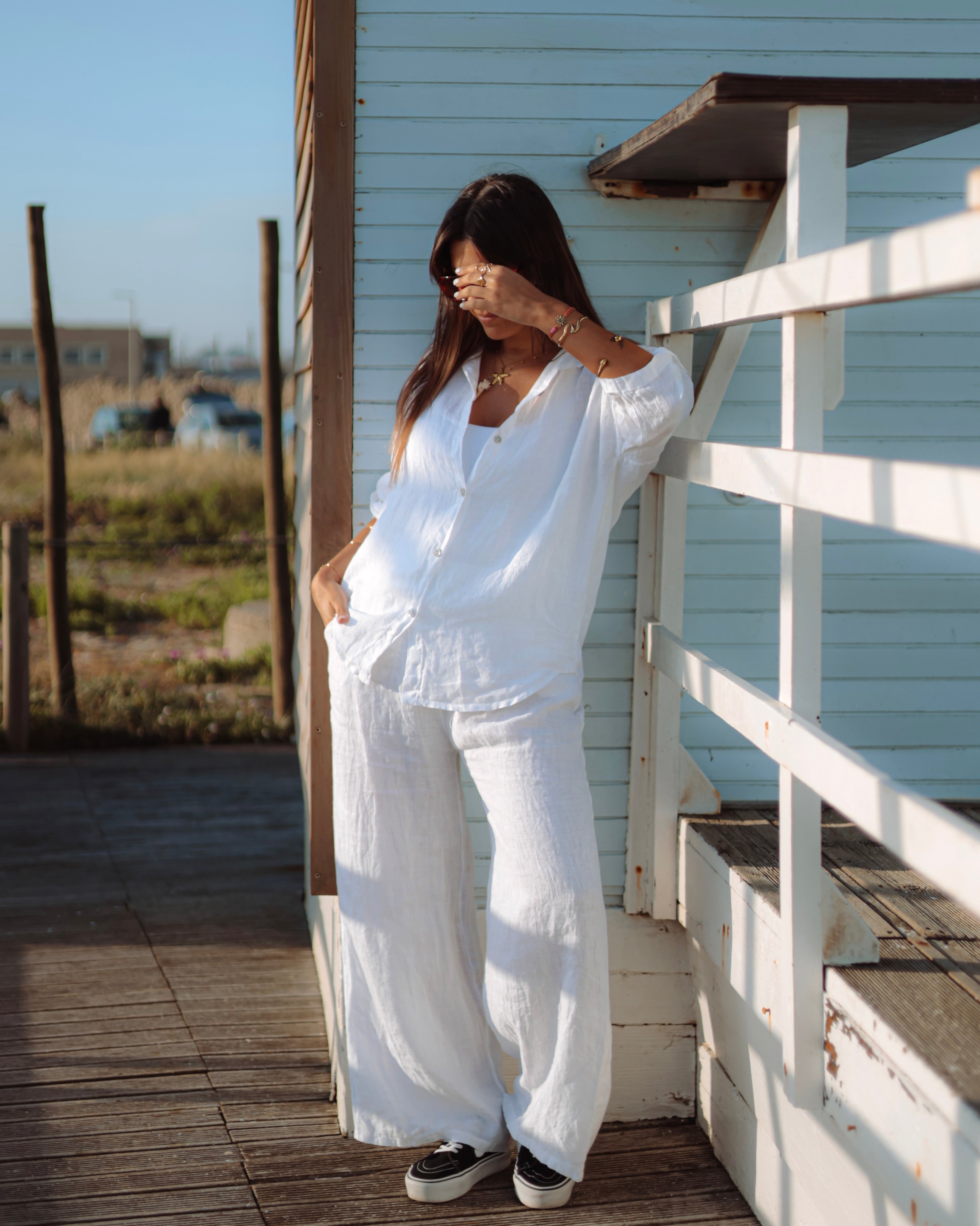 CAMISA 100% LINHO - WHITE