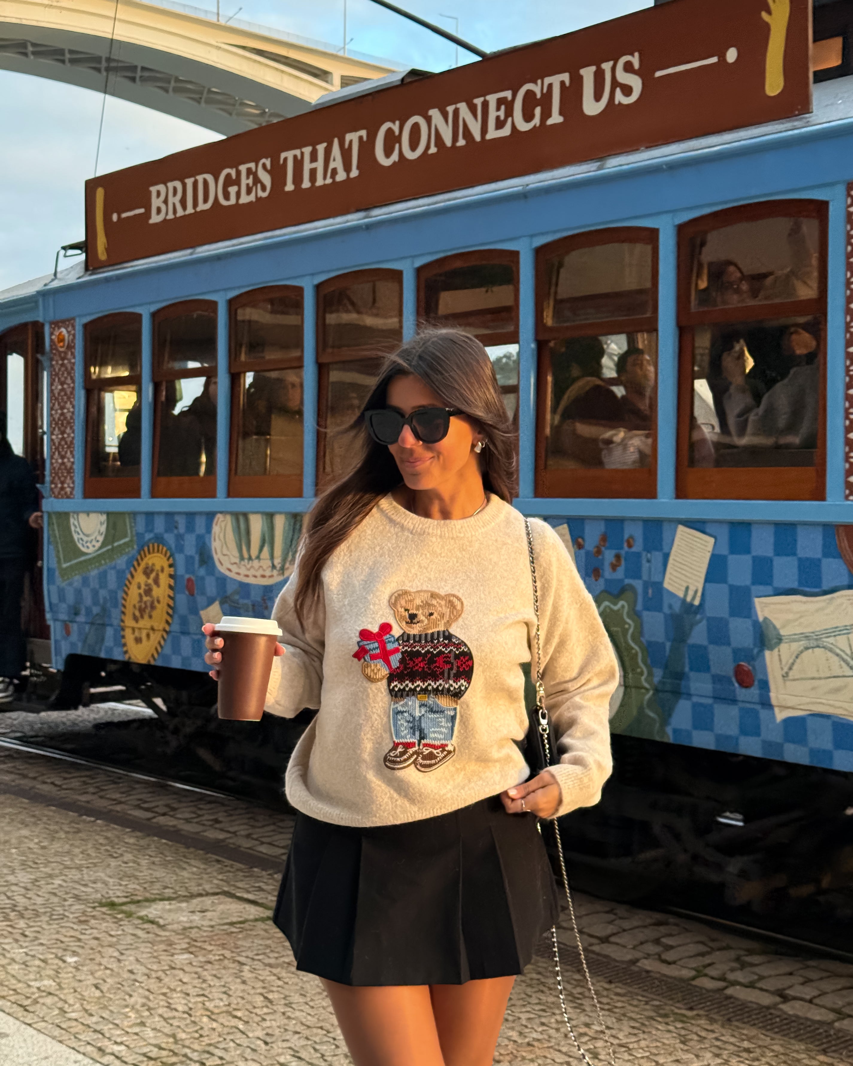 SUÉTER DE MEZCLA DE LANA TEDDY - AZUL MARINO