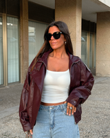 HARPER FAUX LEATHER JACKET