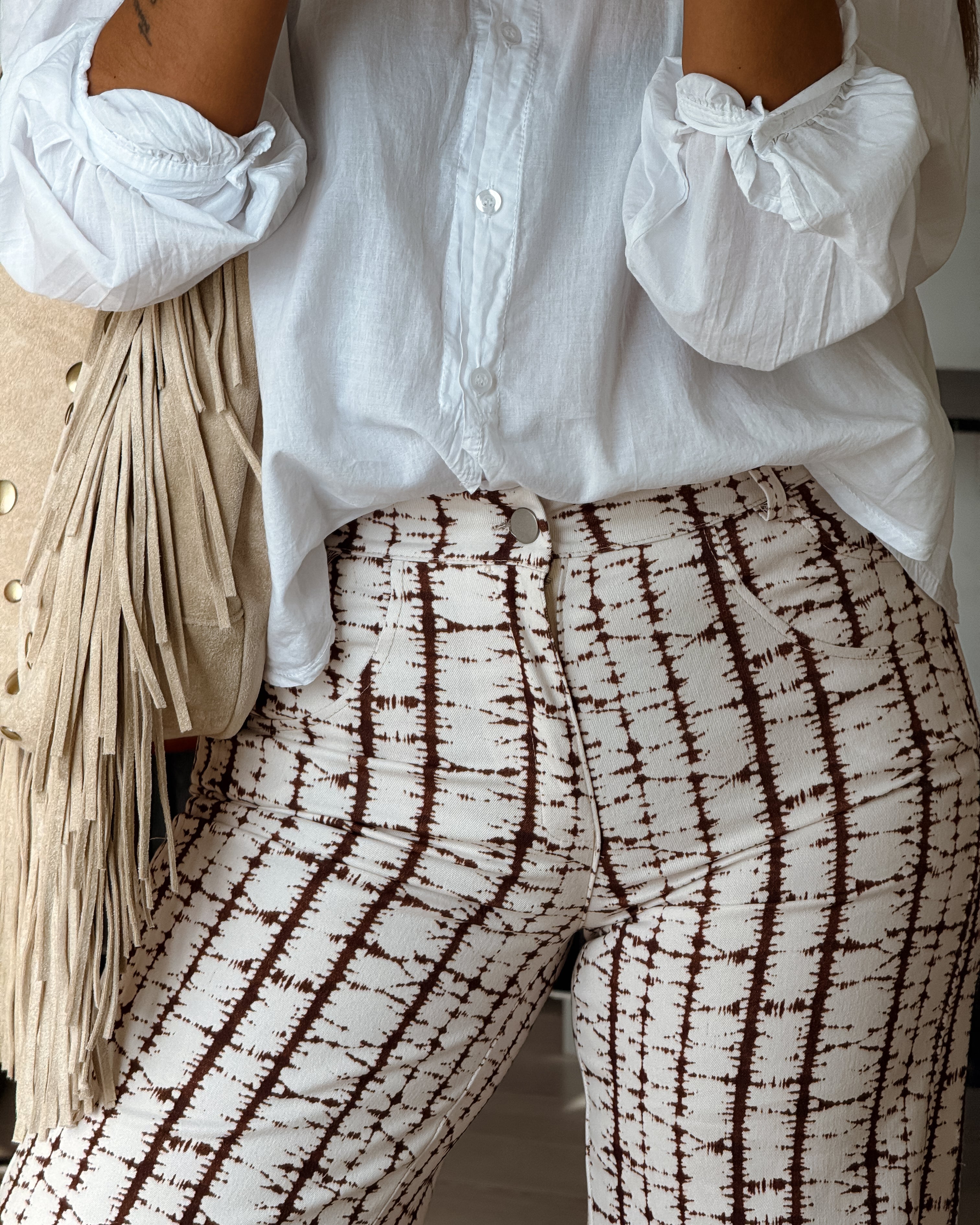 Paloma Pattern Pants - Brownie