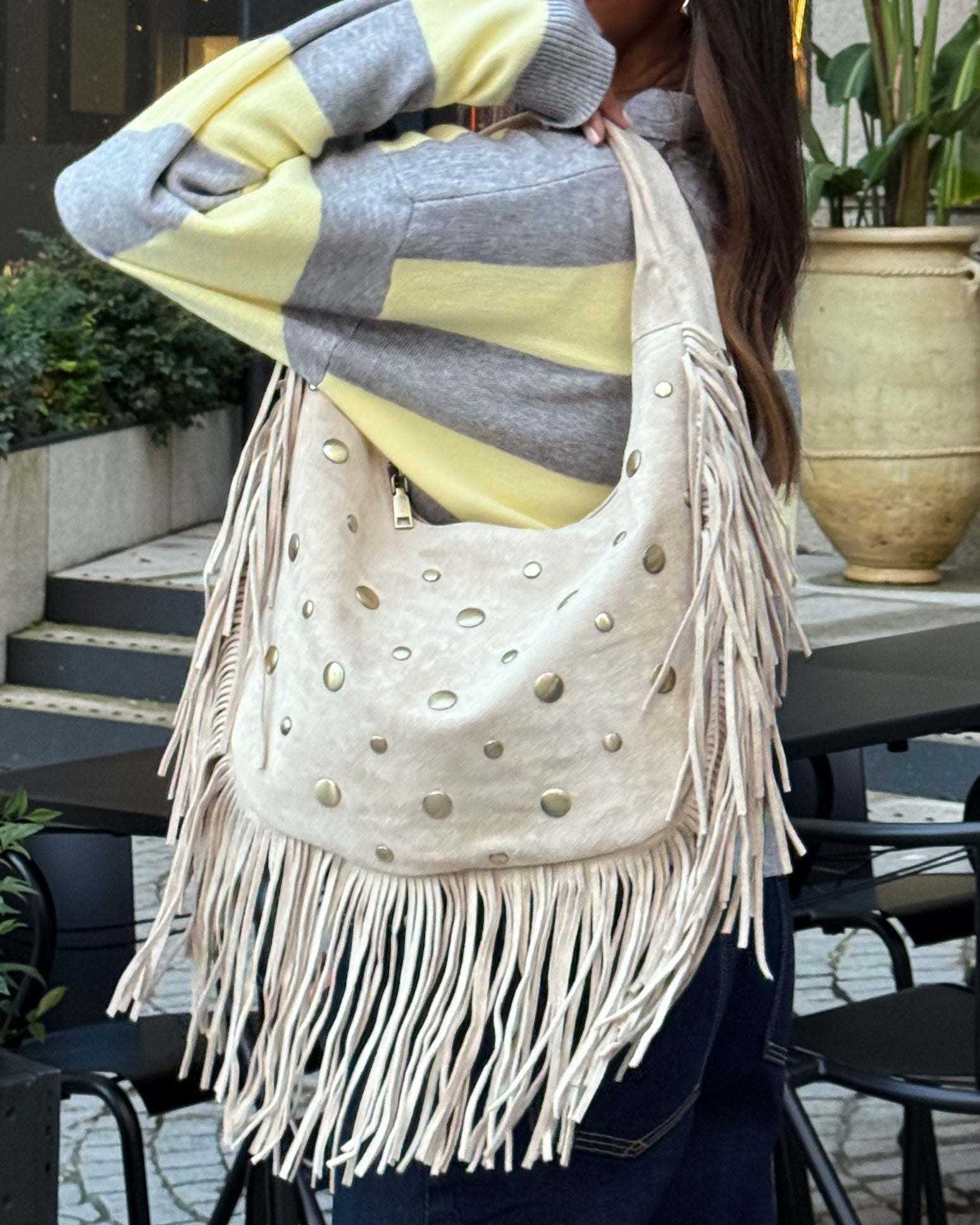 WEST BAG – SAND STUD FRINGE EDITION