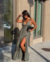 AMALFI DRESS - OLIVE GREEN