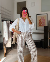 Paloma Pattern Pants - Brownie