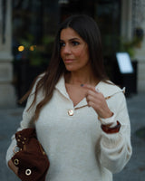 Golden Button Wool Sweater