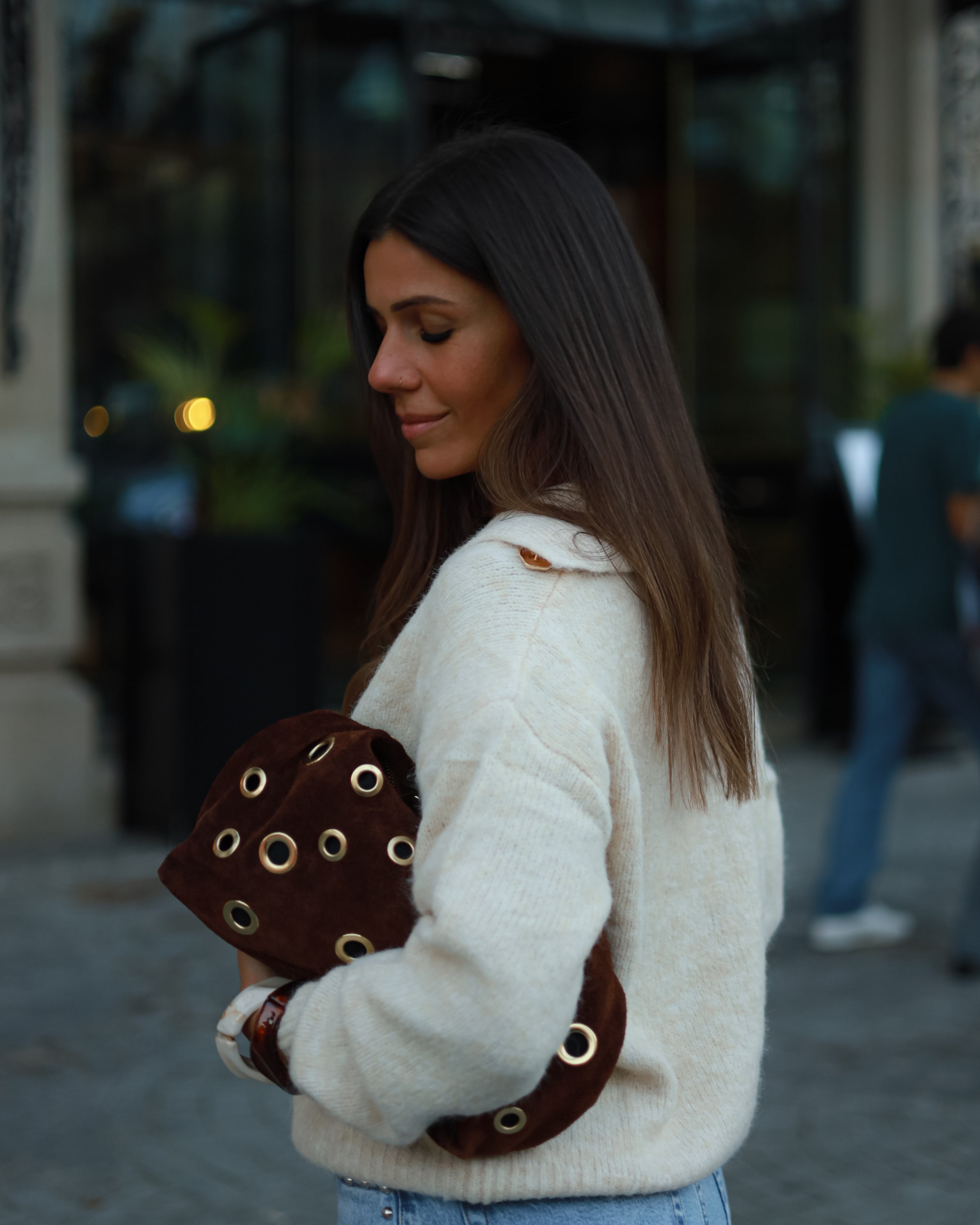 Golden Button Wool Sweater