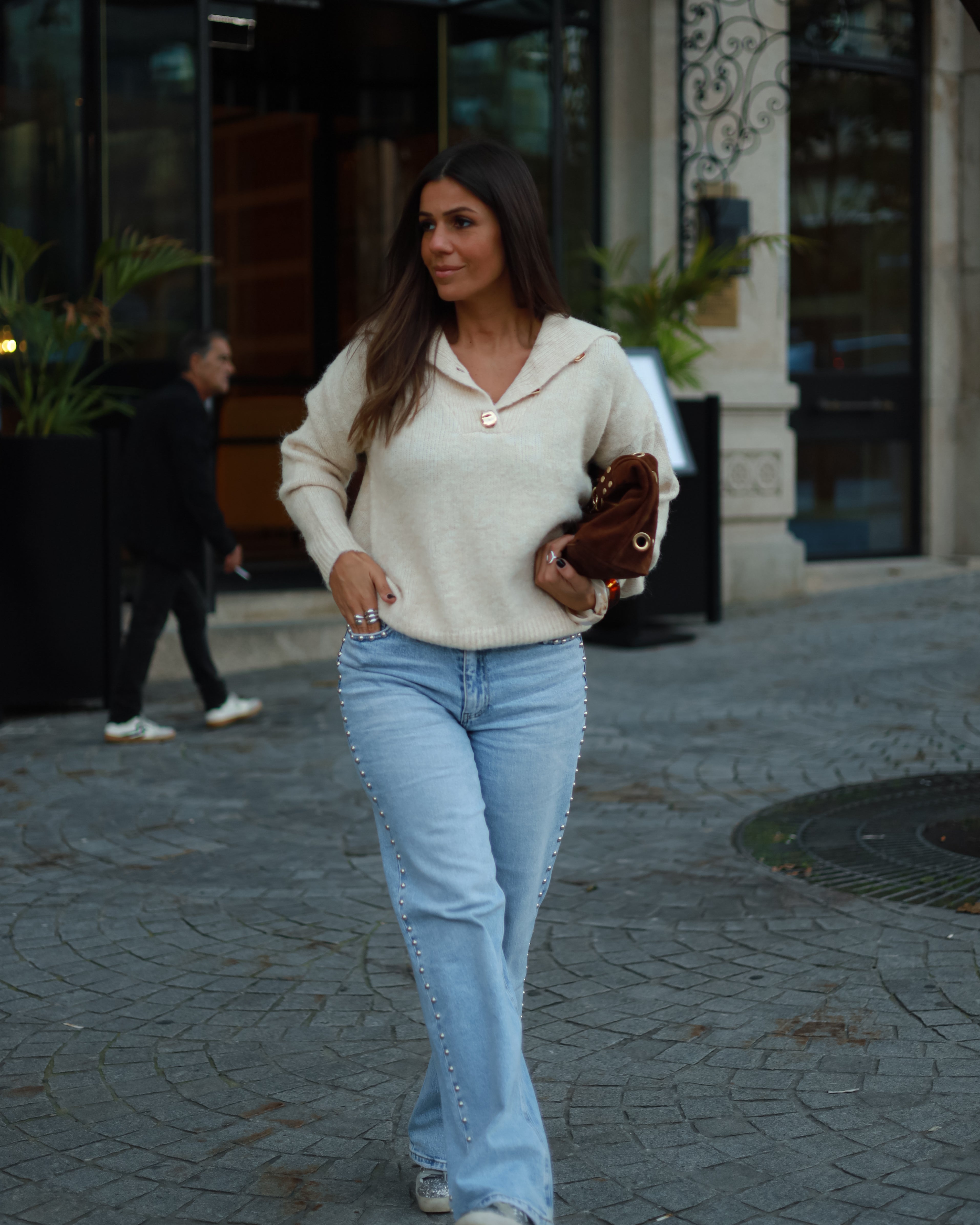 Golden Button Wool Sweater