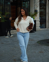 Golden Button Wool Sweater