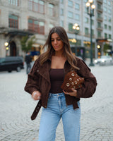MOCHA SUEDE JACKET