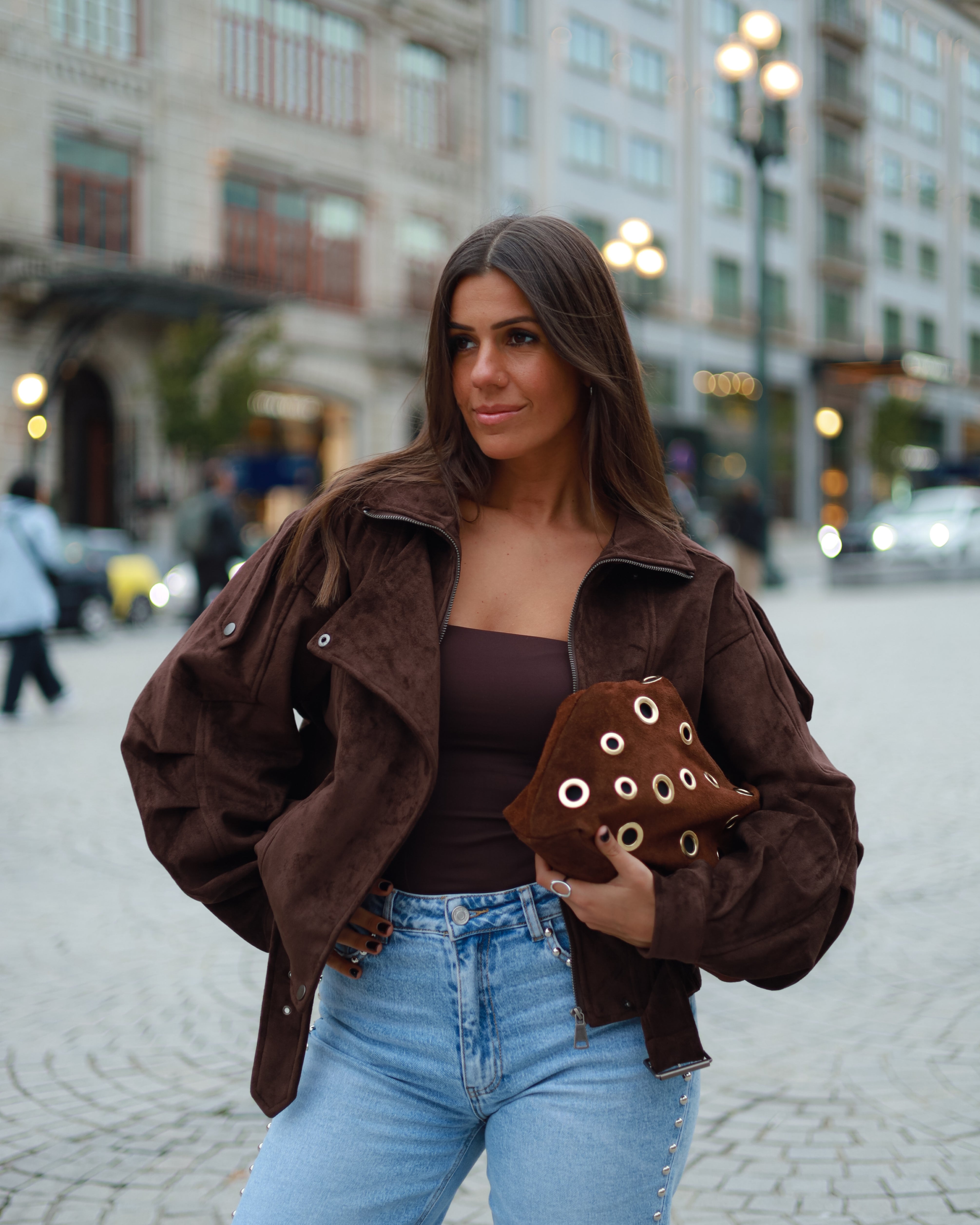 MOCHA SUEDE JACKET