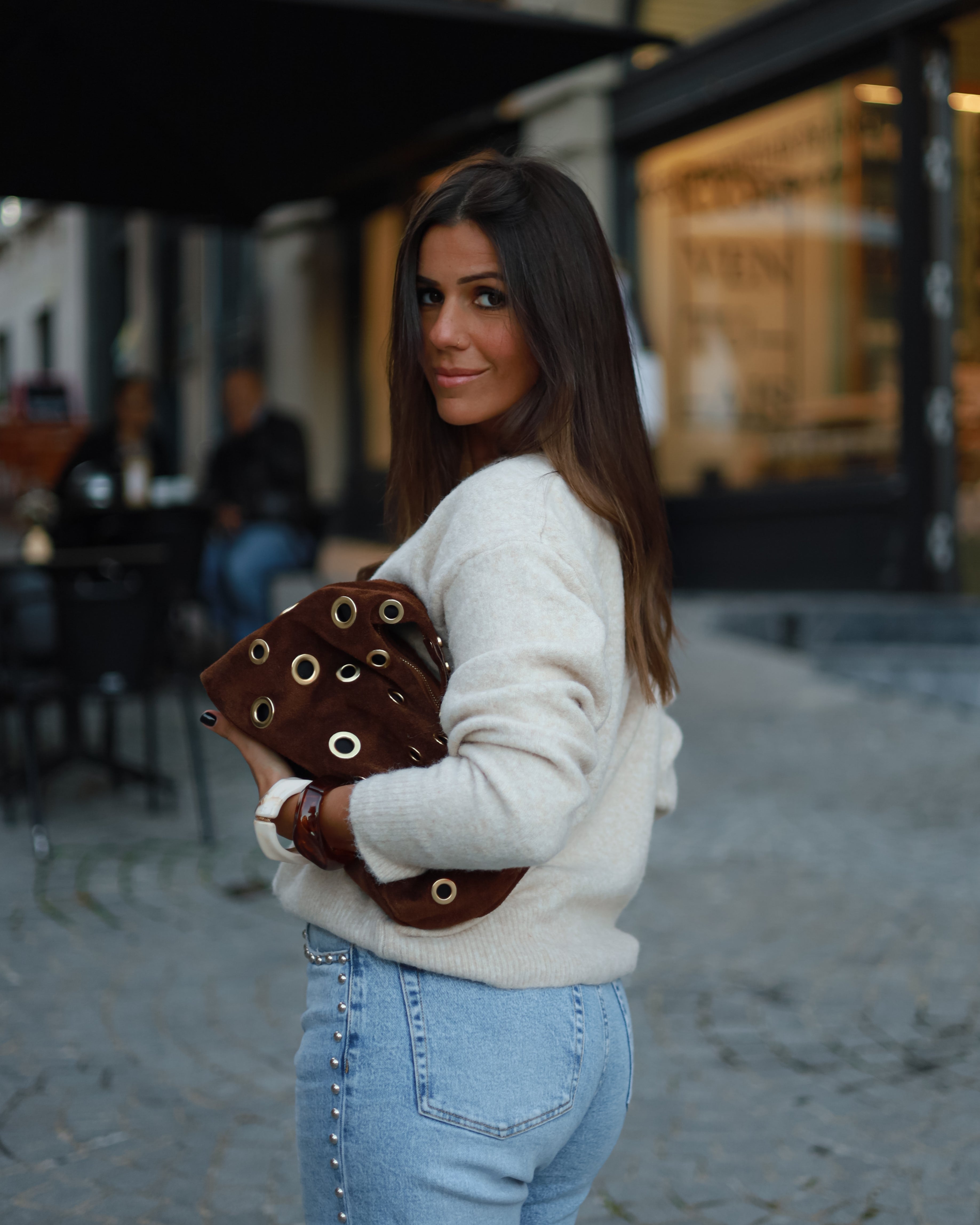 Soft Wool Cardigan in Beige