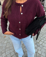 Soft Wool Cardigan in Burgundy