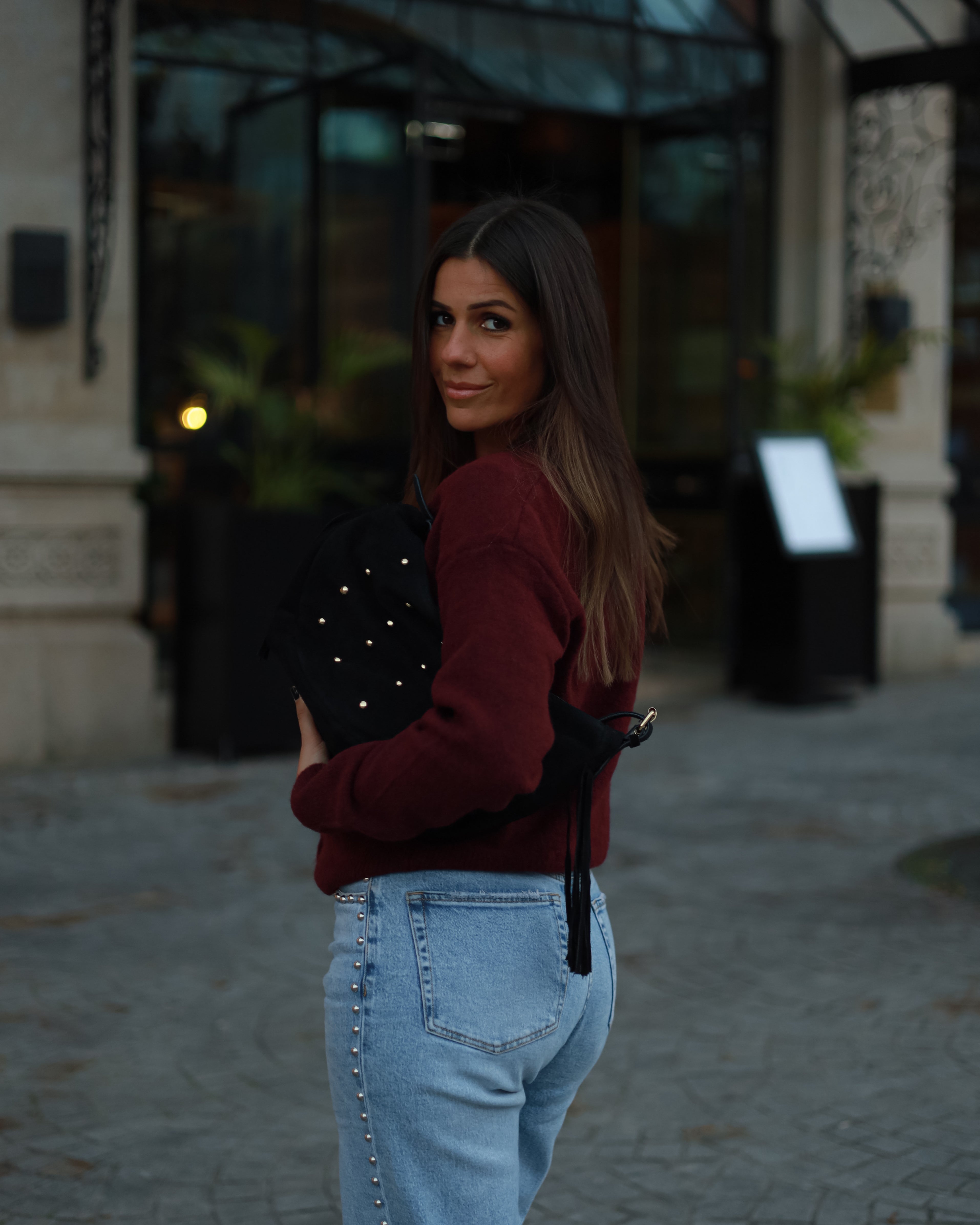 Soft Wool Cardigan in Burgundy