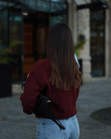 Soft Wool Cardigan in Burgundy