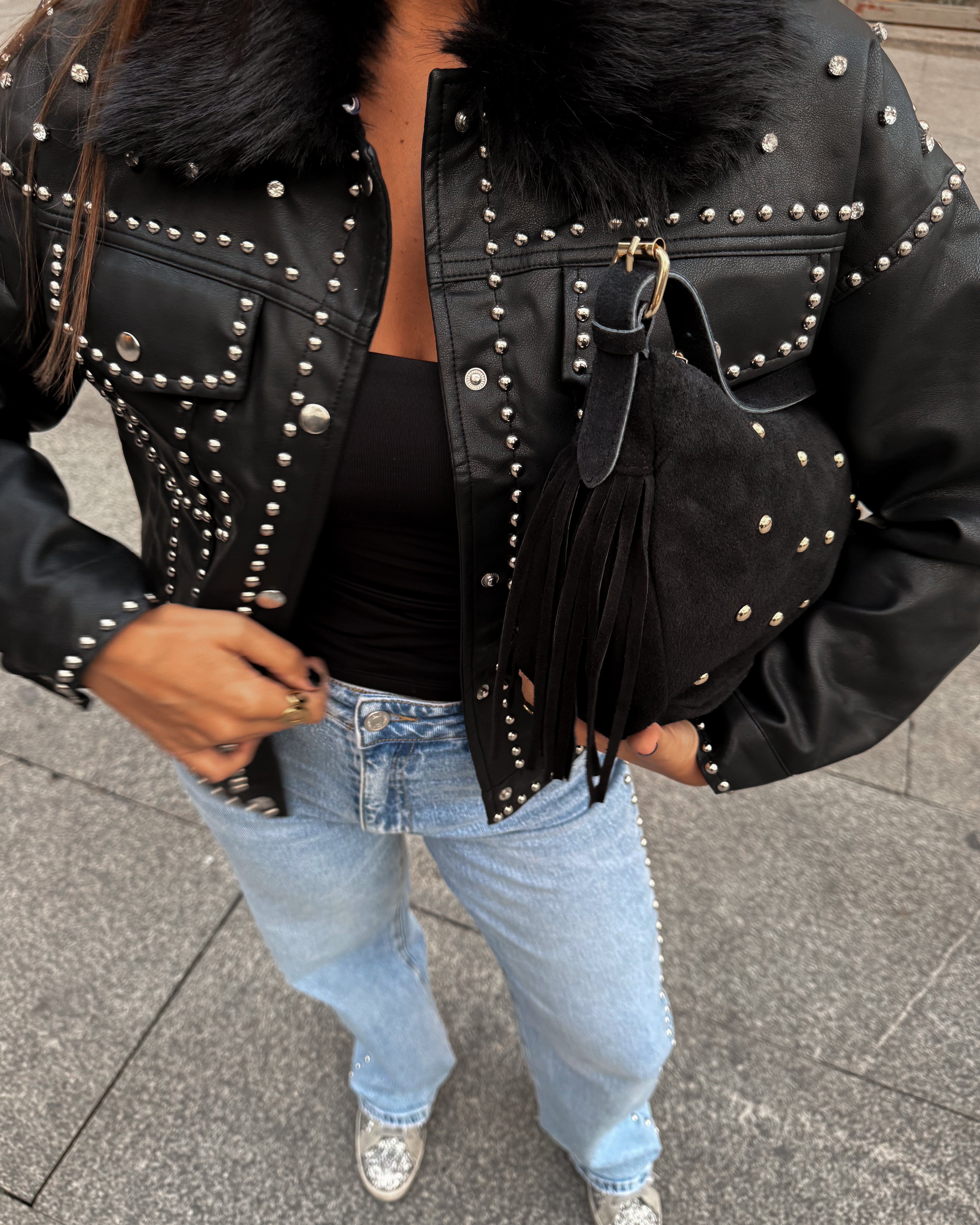 STUDDED BLACK JACKET