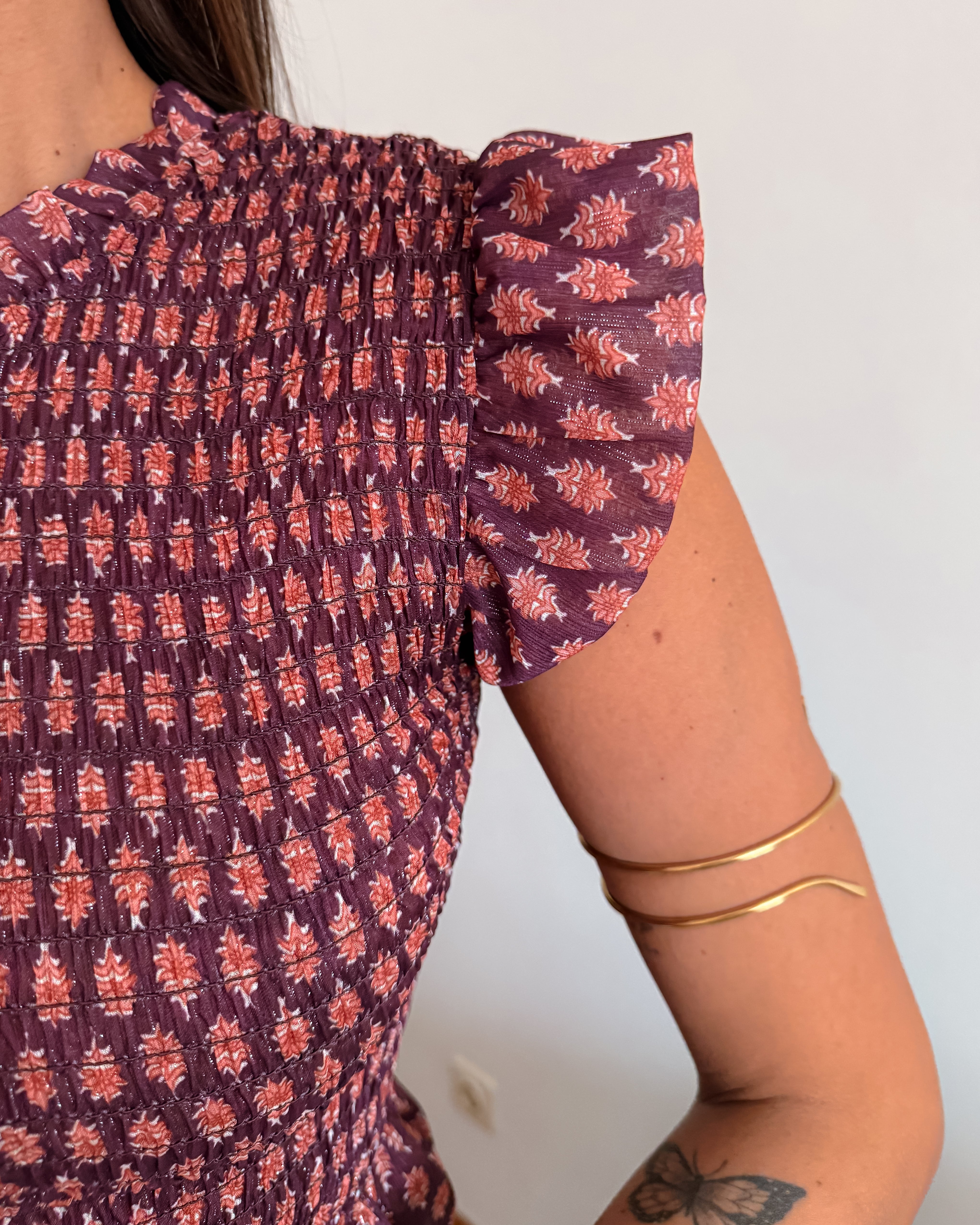 TOP CHARLOTTE - BURGUNDY & ORANGE