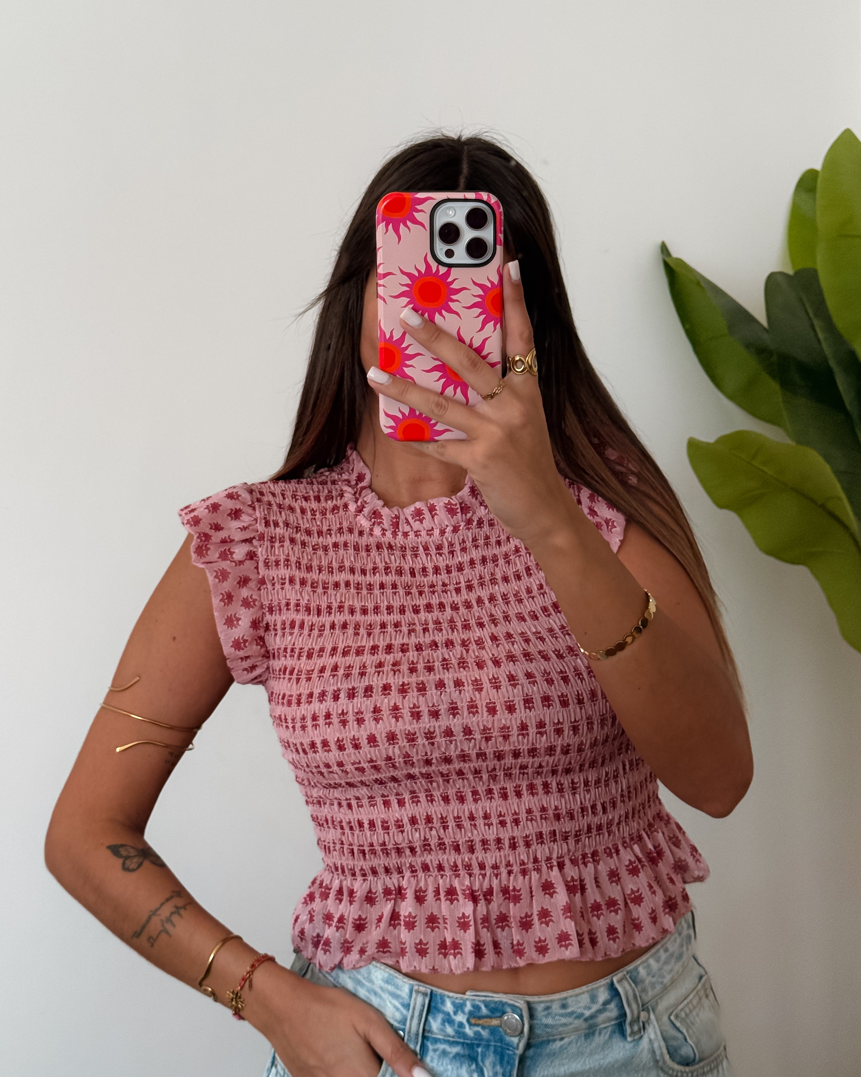 TOP CHARLOTTE - PINK & RED