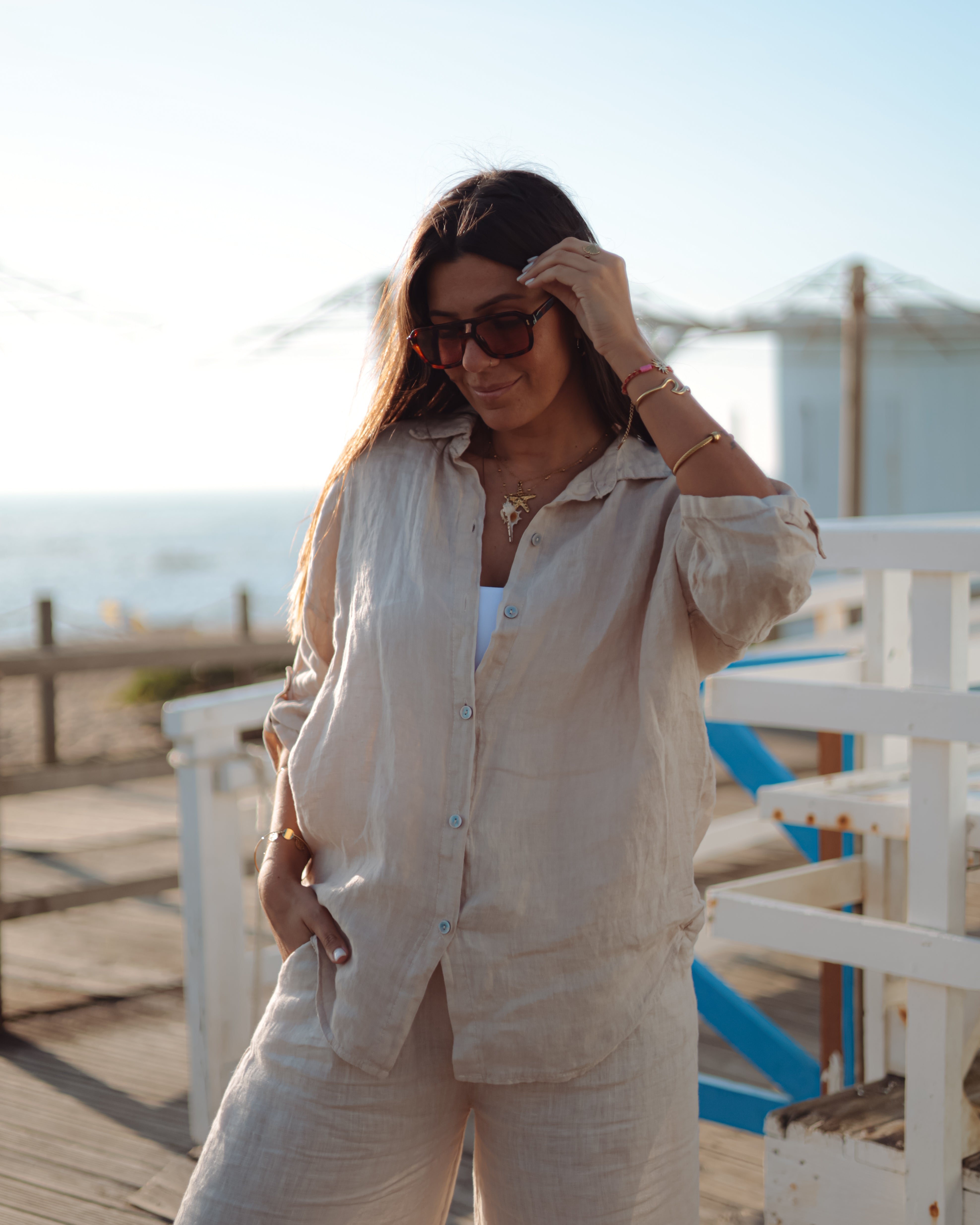 CAMISA 100% LINHO - SAND