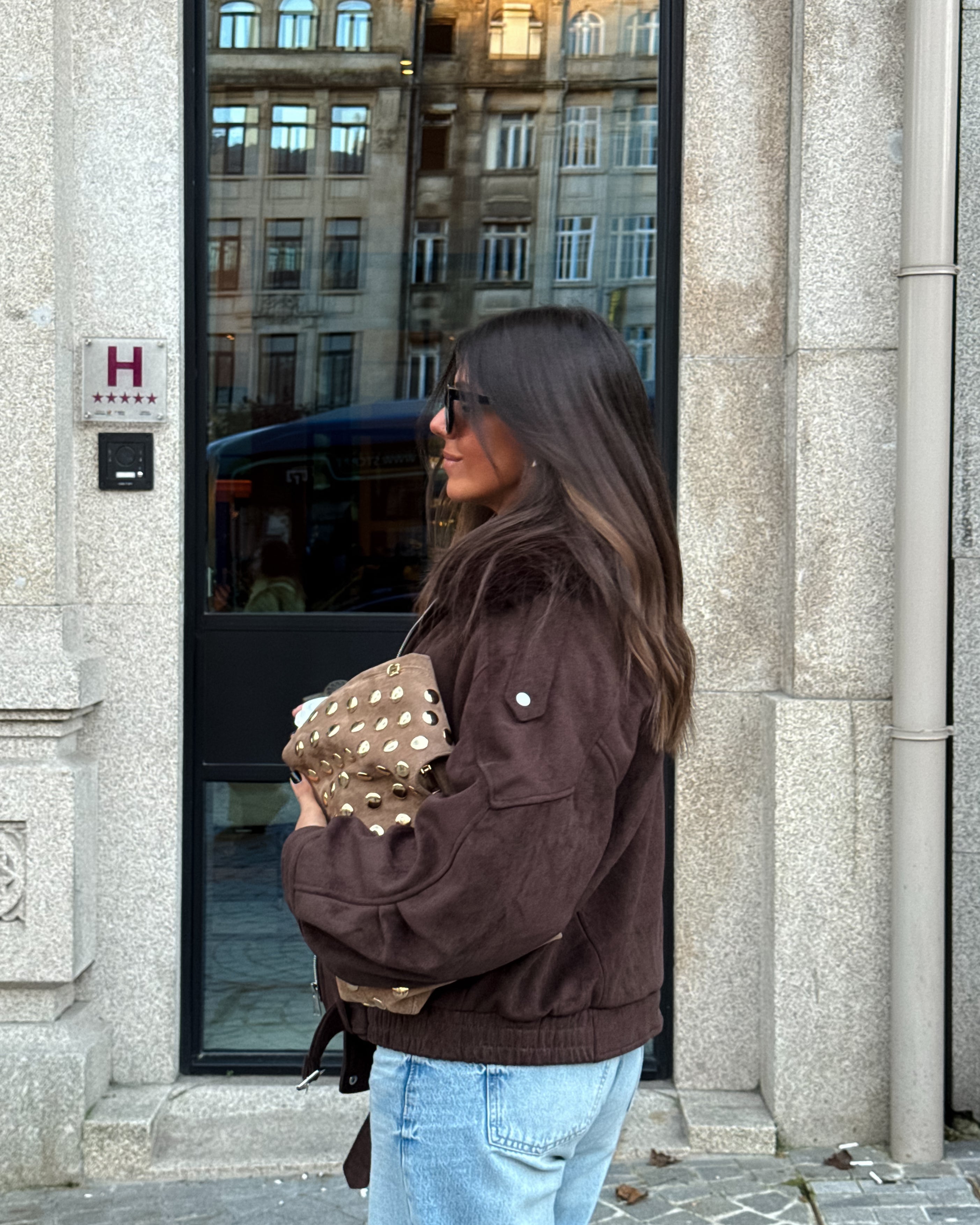 Brown Suede Fur-Lined Jacket