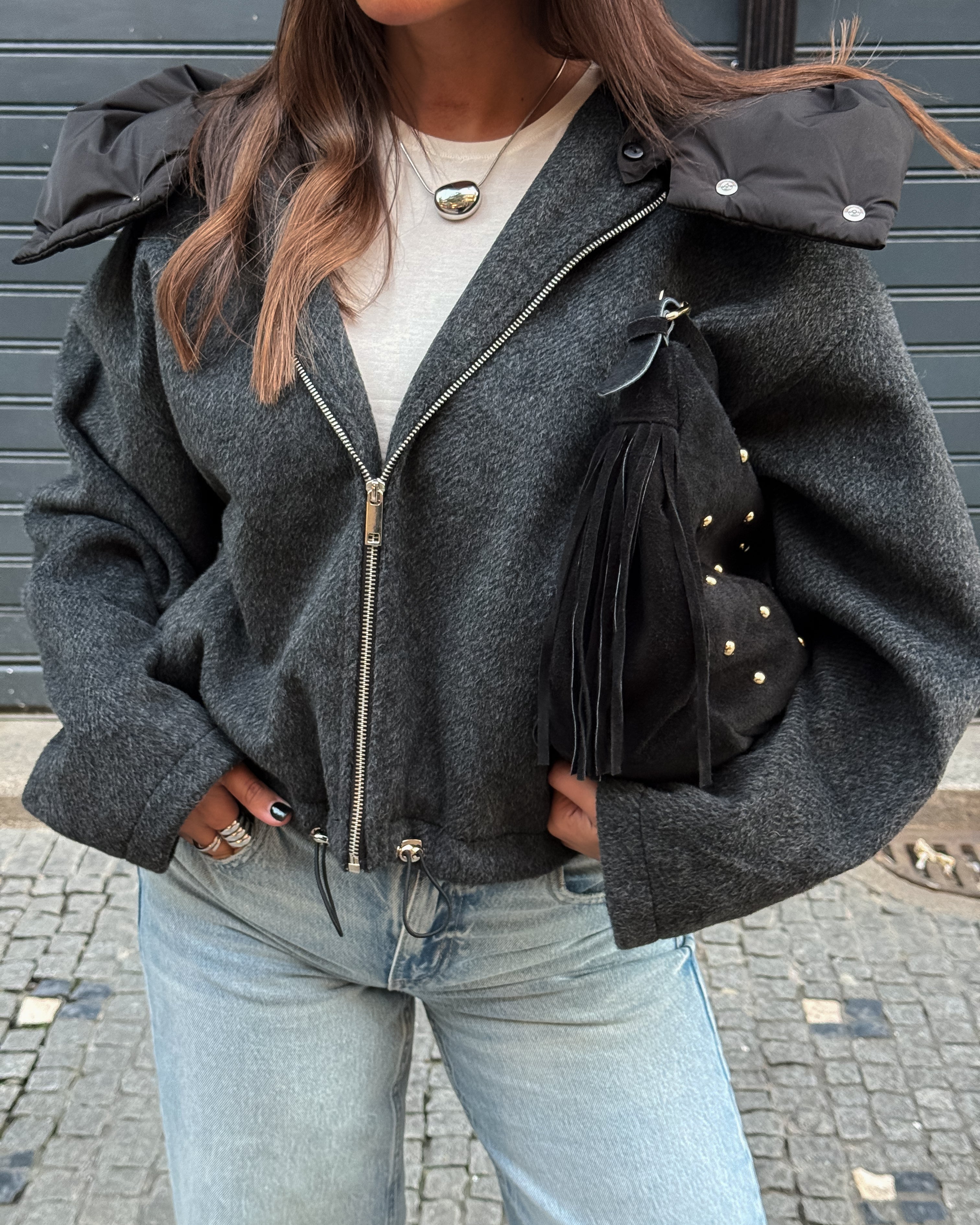 Wool Hooded Zip Jacket