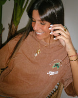 MIAMI BEACH T-SHIRT - BROWN WASHED