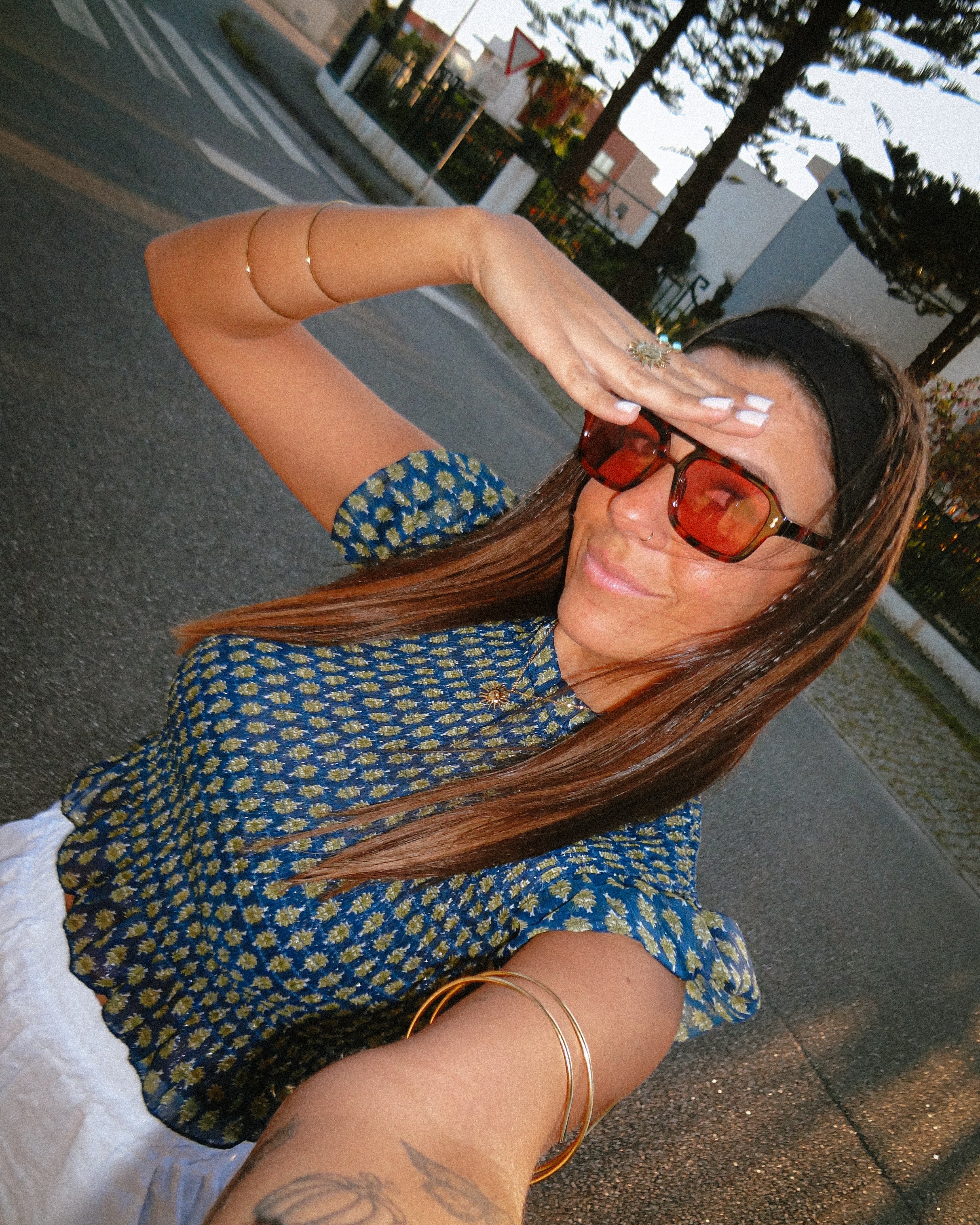 TOP CHARLOTTE - BLUE & GREEN