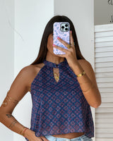 Top Mia - Floral Blue