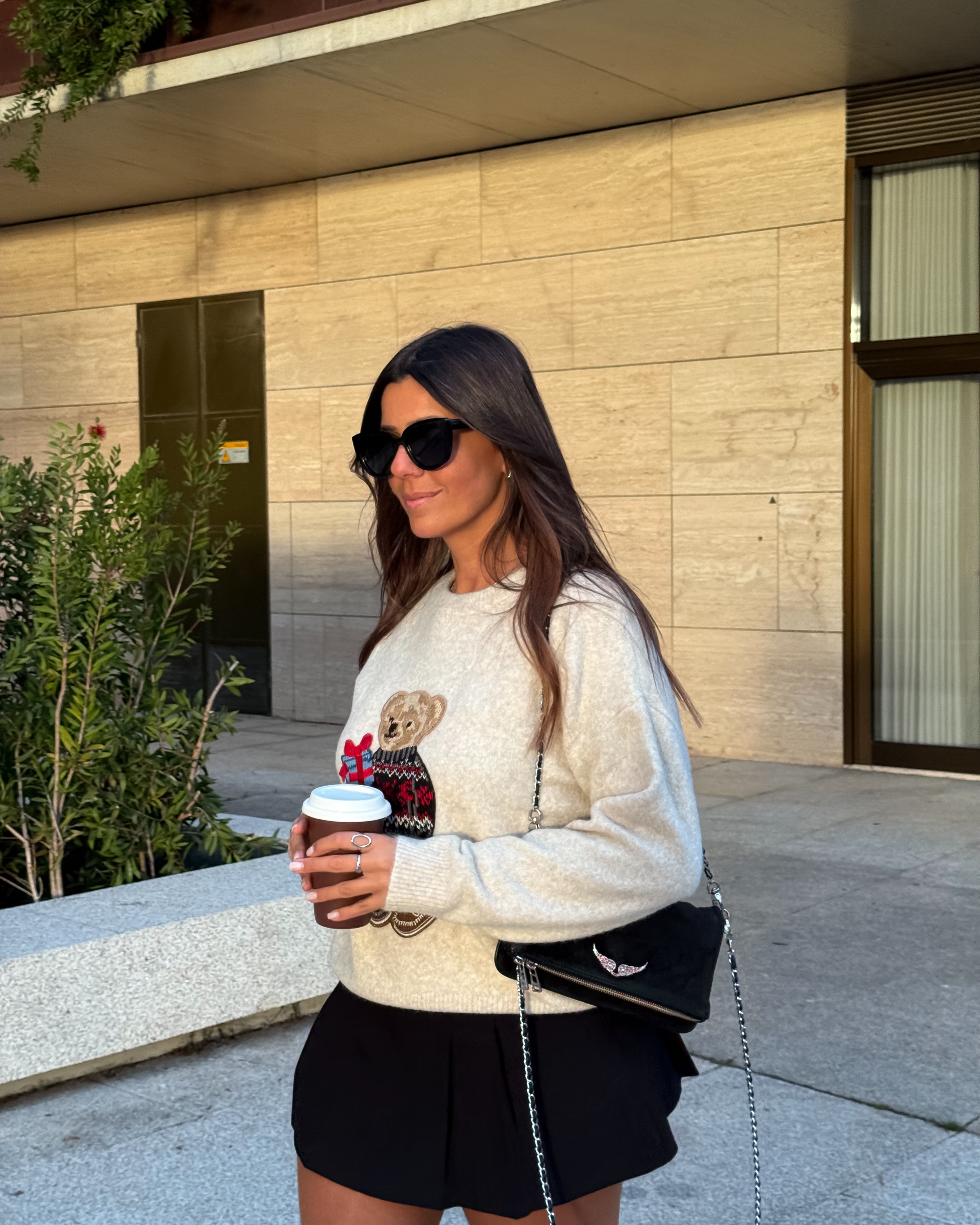 SUÉTER DE MEZCLA DE LANA TEDDY - AZUL MARINO