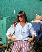 Catalina Ruffle Blouse - White