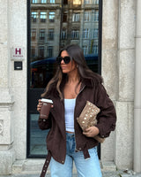Brown Suede Fur-Lined Jacket