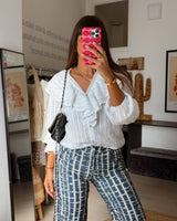 Catalina Ruffle Blouse - White
