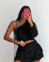 One Shoulder Janine Blouse - Black