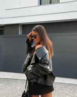 RAVEN OVERSIZED JACKET - BLACK