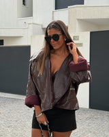 RAVEN OVERSIZED JACKET - BURGUNDY