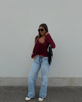 LANA LACE TOP - BORDEAUX