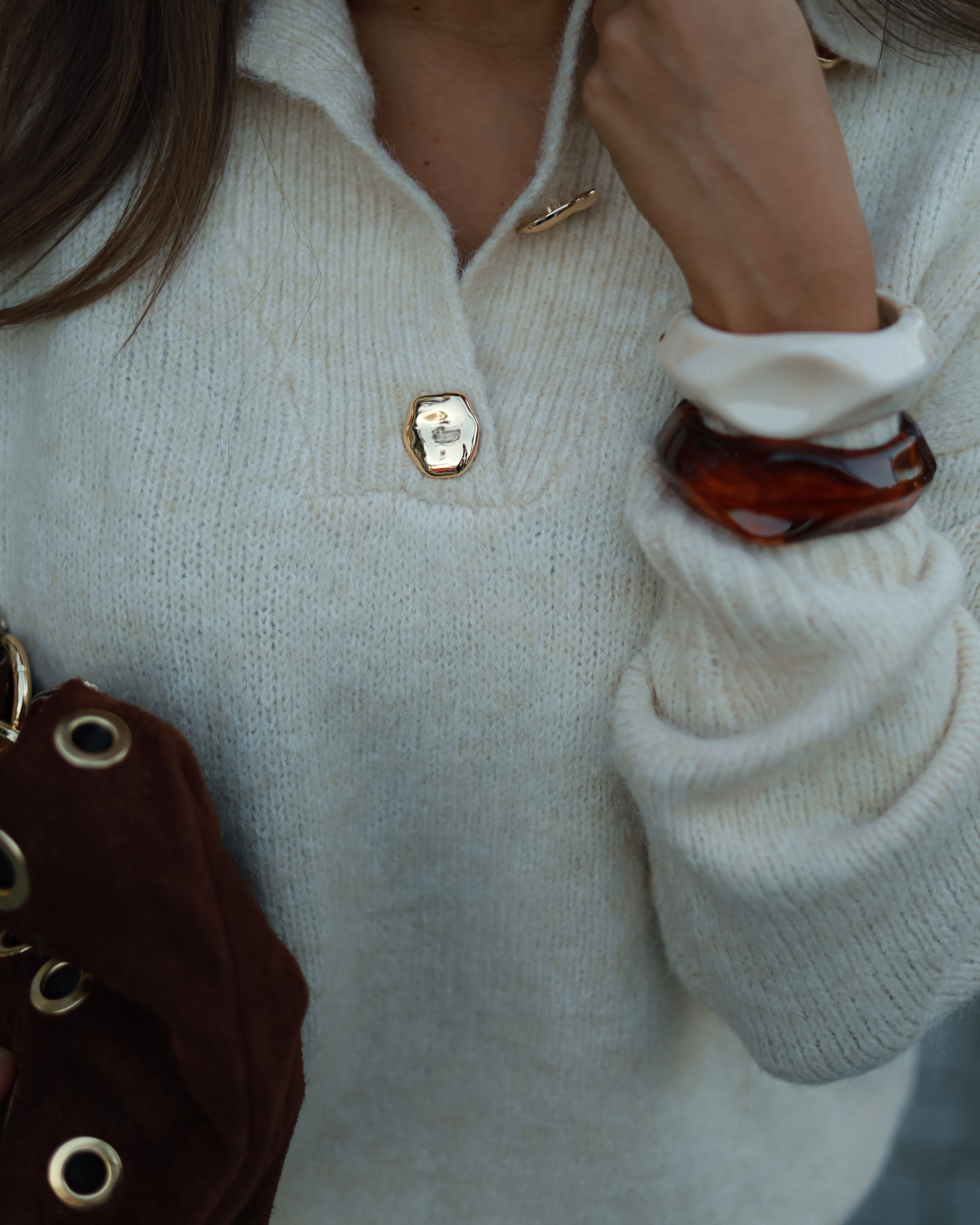 Golden Button Wool Sweater