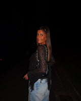LANA LACE TOP - BLACK