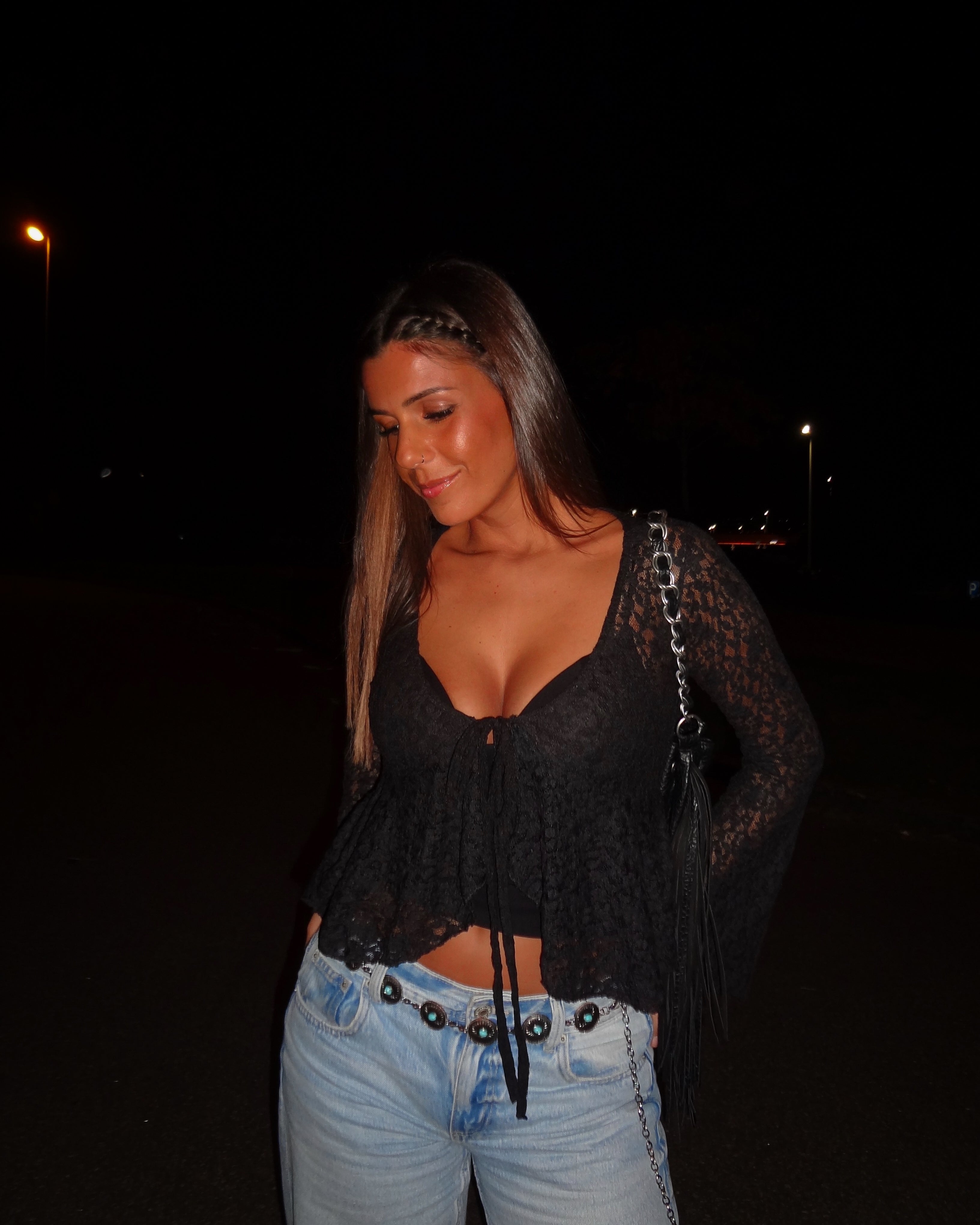 LANA LACE TOP - BLACK