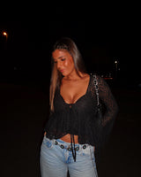LANA LACE TOP - BLACK