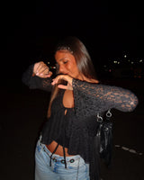 LANA LACE TOP - BLACK