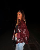 RAVEN OVERSIZED JACKET - BURGUNDY