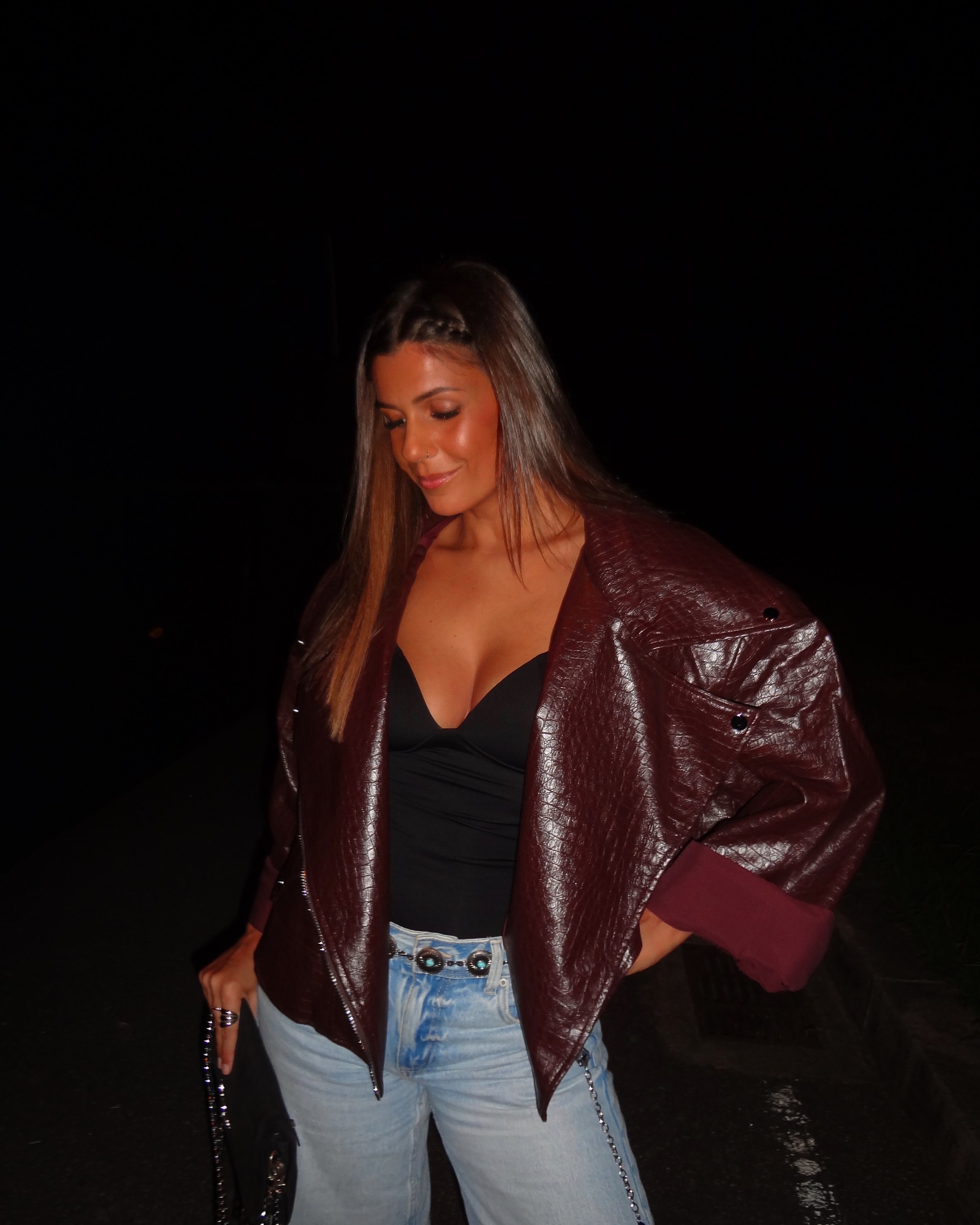 RAVEN OVERSIZED JACKET - BURGUNDY