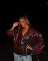 RAVEN OVERSIZED JACKET - BURGUNDY